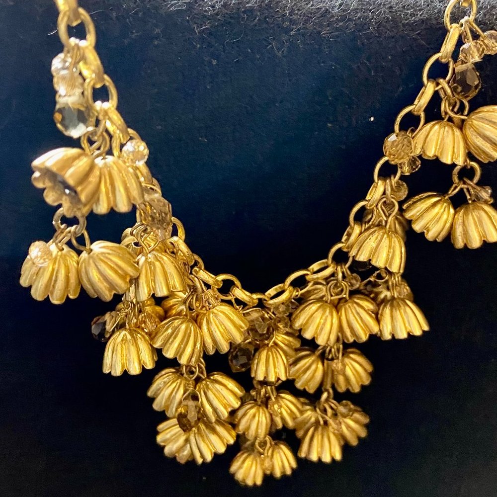 Gold Tulip Statement Necklace